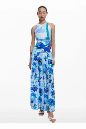 Desigual Falda midi evasé flores - - L