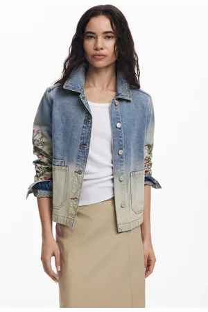 Desigual Chaqueta vaquera flores - - L