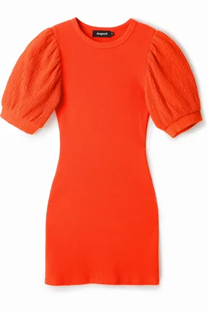 Desigual Vestido corto slim coral - - L