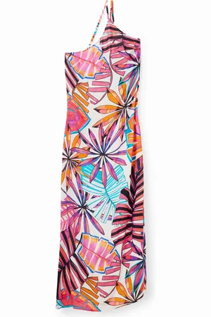 Desigual Vestido midi asimétrico tropical - - L