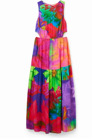 Desigual Vestido largo cut- - MATERIAL FINISHES - L