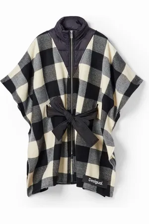Desigual Poncho cuadros cinturón - - U