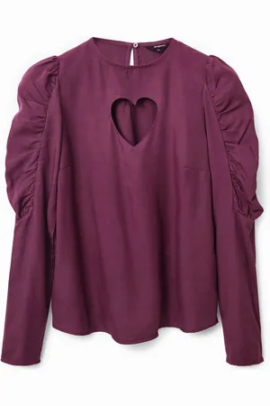 Desigual Blusa mangas abullonadas corazón - - L