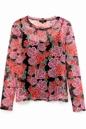 Desigual Camiseta slim flores - - L