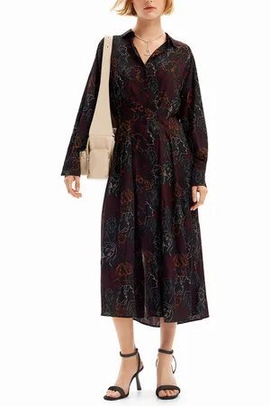 Desigual Vestido midi camisero caras - - S
