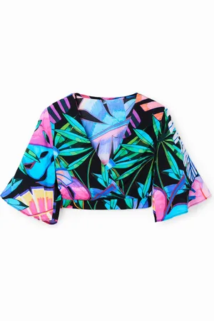 Desigual Top cropped cruzado tropical - - L