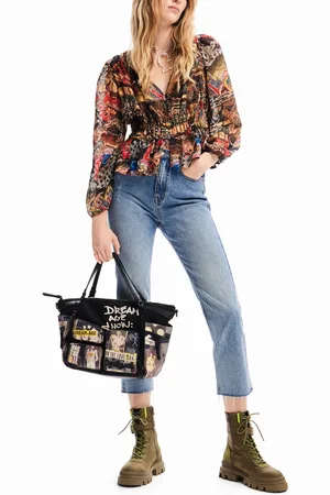 Desigual Bolso grande canvas periódico - - U