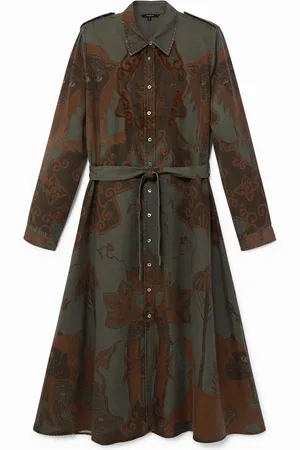 Desigual Vestido largo tencel - - L