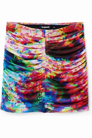 Desigual Minifalda fruncida tul floral - - L