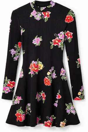 Desigual Vestido corto skater flores - - L
