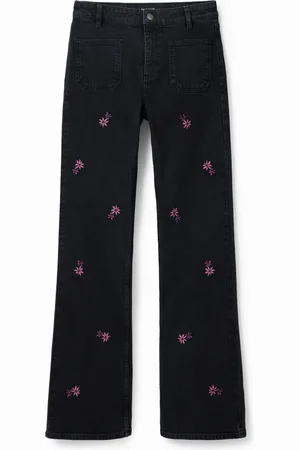 Desigual Vaqueros Flare flores - - 34