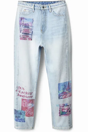 Desigual Vaquero Straight cropped patch - - 34