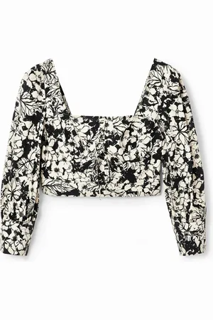 Desigual Blusa cropped corsé flores - - L
