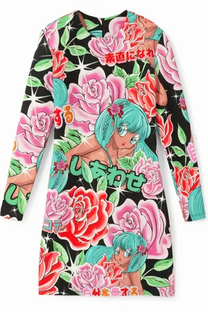 Desigual Vestido corto elástico flores - - L