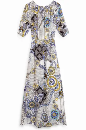 Desigual Vestido largo evasé geométrico y floral - - 36