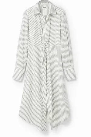 Desigual Vestido midi camisero rayas - - L
