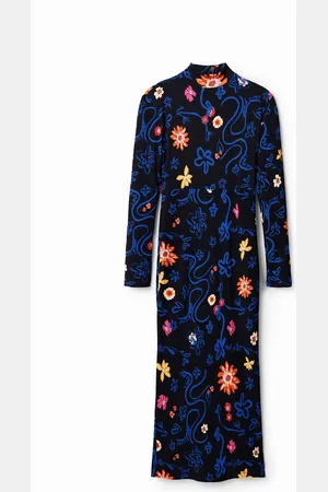 Desigual Vestido midi slim flores - - L