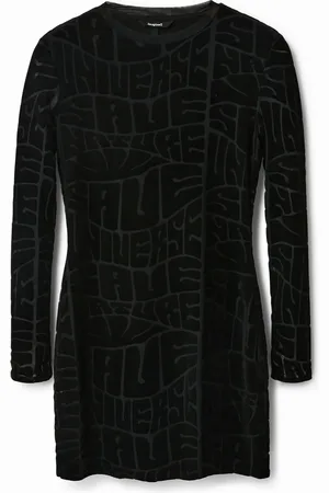 Desigual Vestido corto slim mensaje - - M