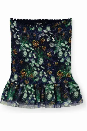 Desigual Minifalda slim flores - - L