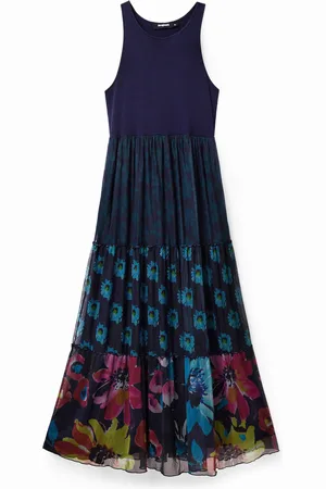 Desigual Vestido largo combinado tul - - M