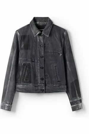 Desigual Chaqueta vaquera trucker metalizada - - S