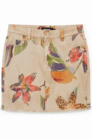 Desigual Minifalda de camuflaje floral - - 34