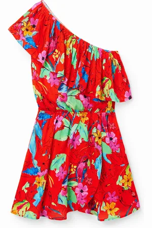 Desigual Vestido corto asimétrico tropical - - L