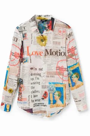 Desigual Camisa manga larga periódico - - L