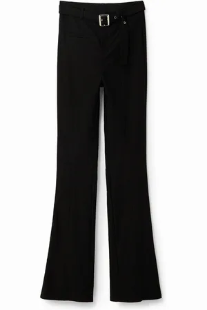 Desigual Pantalón Flare cinturón - - L