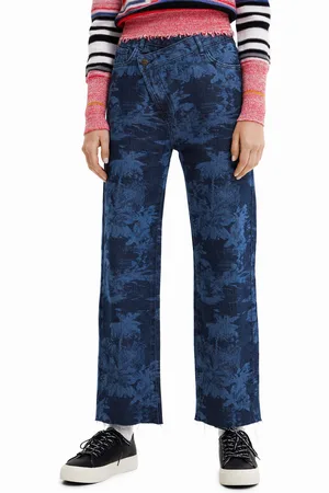 Desigual Vaqueros Boyfriend twisted palmeras - - 34