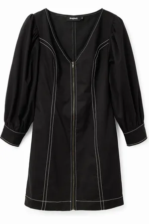 Desigual Vestido corto slim cremallera - - L