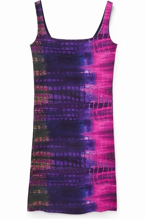 Desigual Vestido punto tie- - MATERIAL FINISHES - L