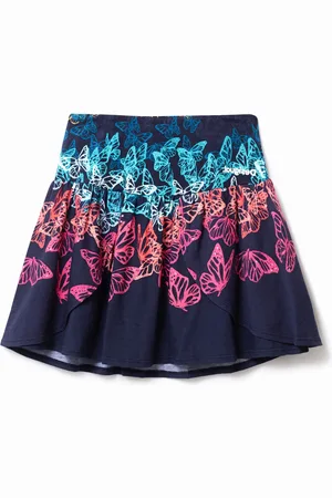 Desigual Minifalda evasé tul mariposas multicolor - - 11/12