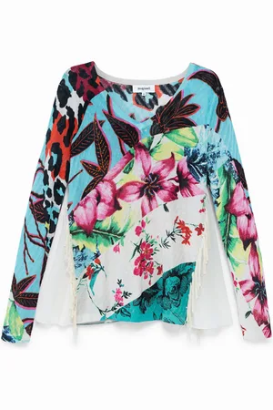 Desigual Jersey animal print y flecos - - M