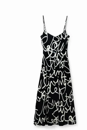 Desigual Vestido midi lencero mensajes - - XS