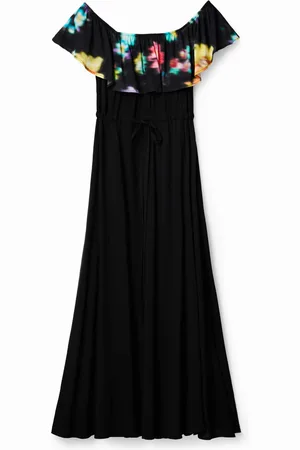 Desigual Vestido largo volante desenfocado - - L