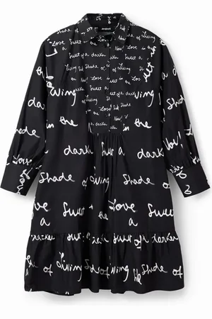 Desigual Vestido corto túnica mensajes - - L