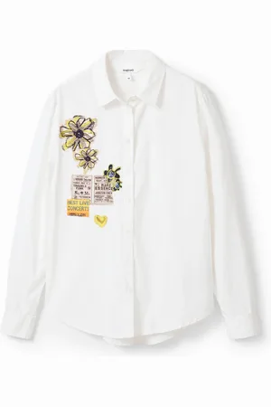 Desigual Camisa parches periódico - - M