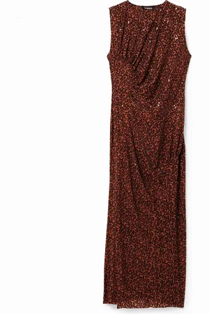 Desigual Vestido midi slim terciopelo - - L