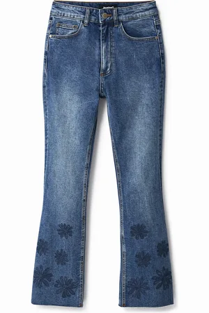 Desigual Vaquero flare cropped bordados - - 34