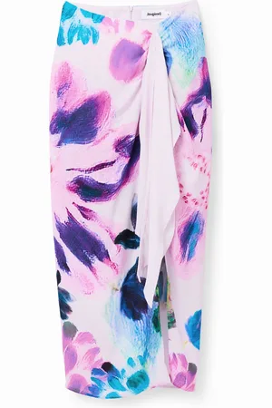 Desigual Falda midi abertura pañuelo M. Christian Lacroix - - L