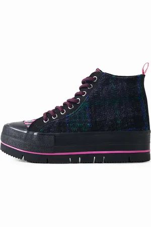 Desigual Zapatilla alta plataforma cuadros - - 37