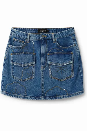 Desigual Minifalda vaquera tachuelas - - L