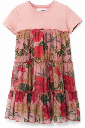 Desigual Vestido camisetero volantes flores - - 11/12
