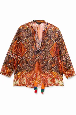 Desigual Blusa transparente estampado boho - - L