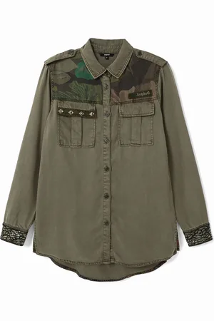 Desigual Camisa larga flores tropicales - - L