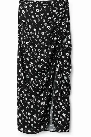Desigual Falda midi abertura flores - - L