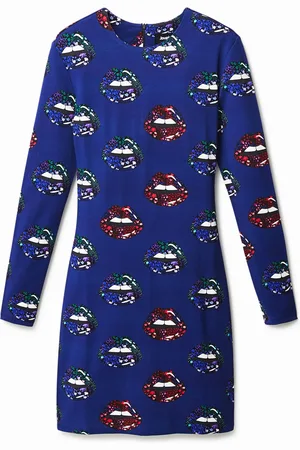 Desigual Vestido corto slim labios - - L