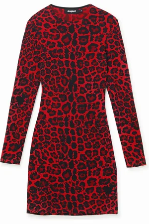Desigual Vestido corto slim leopardo - - XL