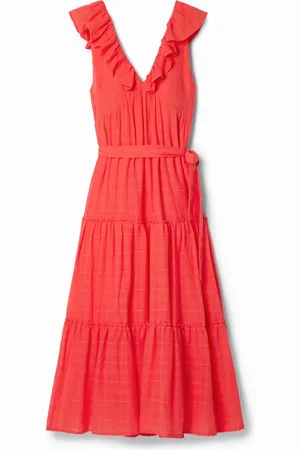Desigual Vestido midi volantes - - L